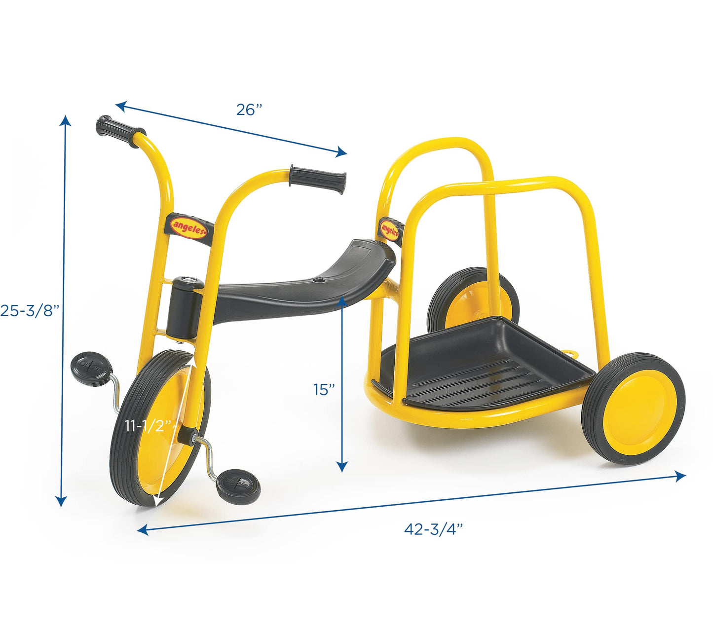 MYRIDER Toddler Trike, Kids Tricycle for Preschool, Daycare, Playground Kids Tricycles, Rubber Tires, Yellow/Black, 12'' Chairot