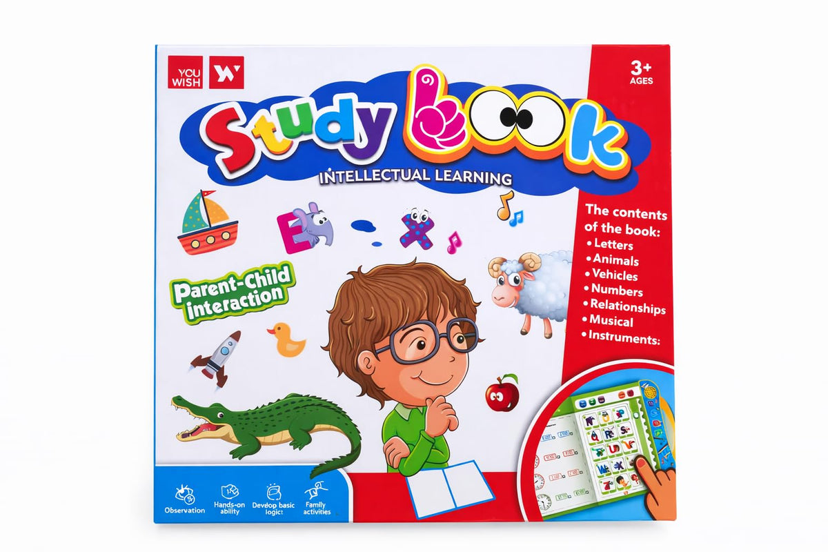 Darwin Interactive Learning Book for Kids, Talking Activity Book with ABC Numbers Animals Phonics, Early Education Toy for Boys 