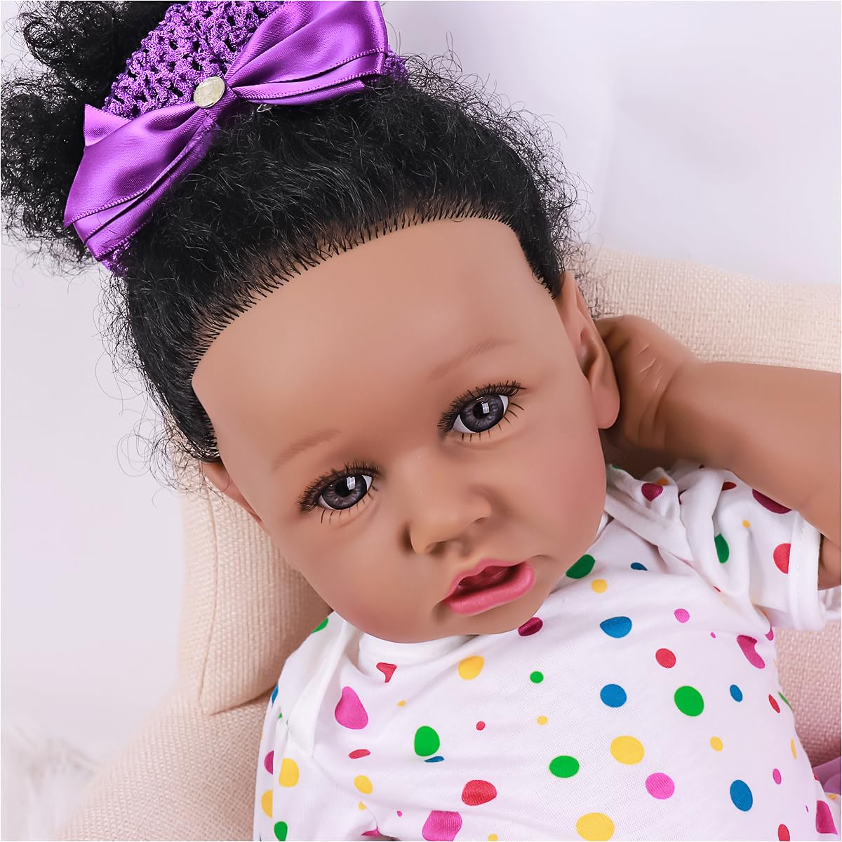 MAIHAO Reborn Baby Dolls Black Girl with Soft Body African American Real Life Babies Girl That Look Lifelike Newborn Baby Dolls