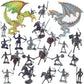 Guaishou Dragon Knight Action Figure Horse With Lance Fantasy World Ancient Soldiers Warriors Army Cavalry Party Favors Classic Soldier Toys