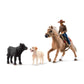 Schleich Farm World 42578 Rodeo Calf Adventure Playset - Cowboy Rodeo Rider Figurine With Horse, Cow, And Dog, Realistic Western Rodeo Animal Figures And Accessories, Farm Playset For Boys And Girls