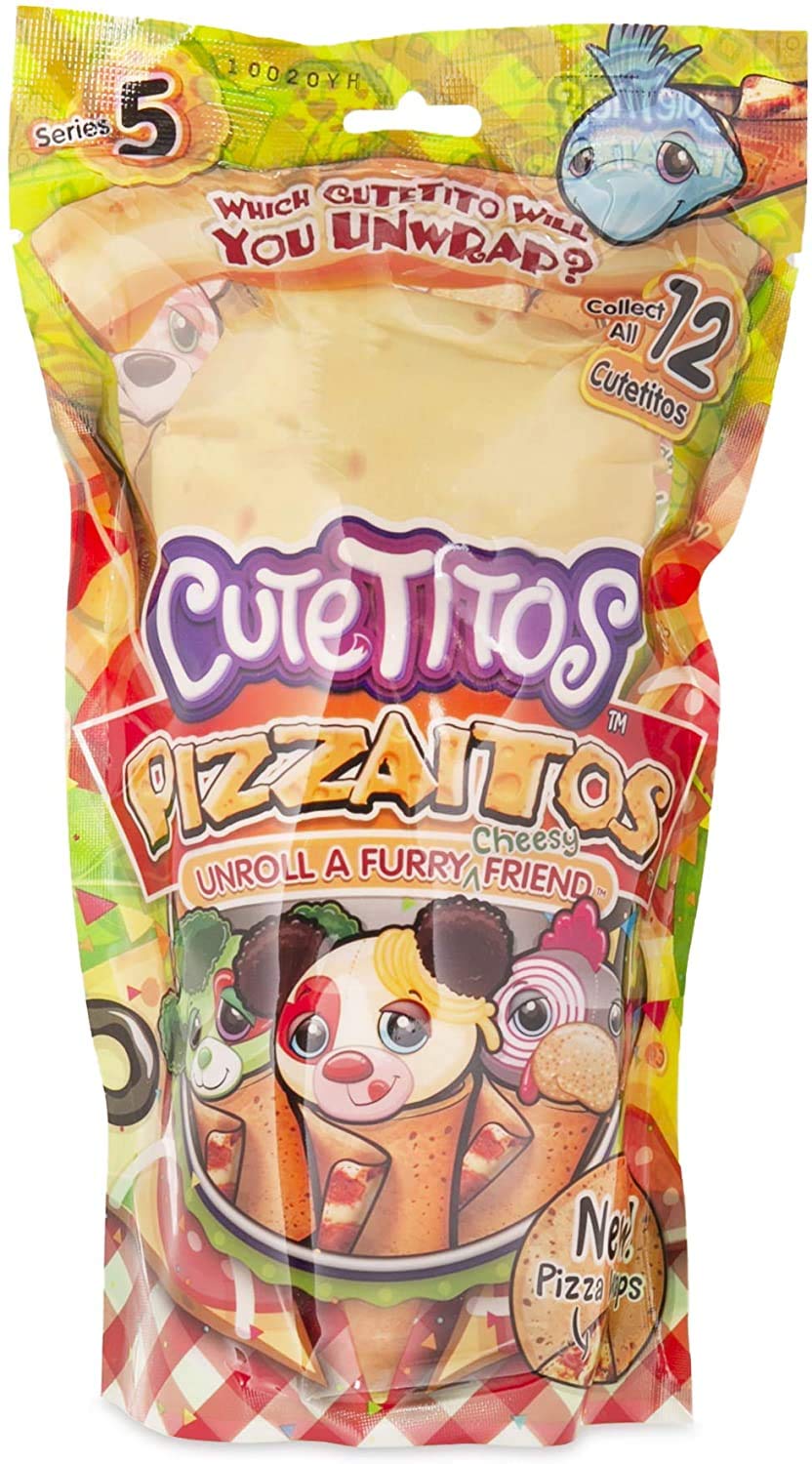 Basic Fun Cutetitos Pizzaitos Plush - Collectible Pizza Stuffed Animal, 5" Red, Series 5, Ages 3+ - Model 39139