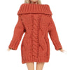 Bjdbus Winter Turtleneck Sweater Clothes For 11.5 Inch Girl Doll Accessories (Red Orange)