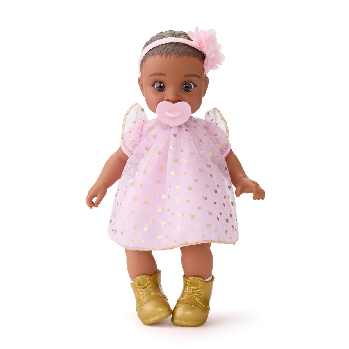 FAO Schwarz 14 Cuddle Baby Doll, Pacifier & Accessories, Black Hair