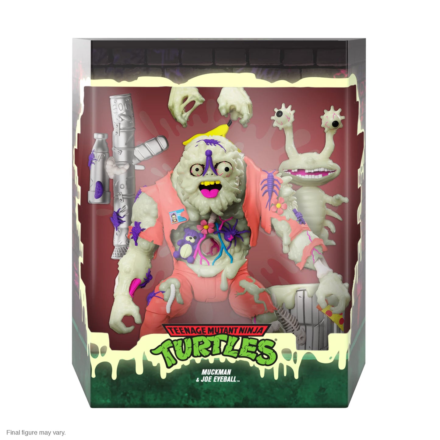 Super7 Ultimates! Teenage Mutant Ninja Turtles Muckman And Joe Eyeball (Glow In The Dark) - 7' Tmnt Action Figure With Accessories Classic Cartoon Collectibles And Retro Toys