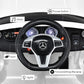 Olakids Kids 12V Electric Ride On Car, Licensed Mercedes Benz Gla45 Vehicle For Toddler With Control Remote, Battery Powered Toy With Music, Usb, Mp3, 2 Speeds, Wheels Suspension, Led Lights (White)