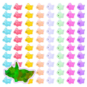 libfrnt 120Pcs Luminous Mini Resin Dinosaur Miniature Glow in The Dark Colorful Tiny Dinosaur Ornament for Garden Landscape Aqua