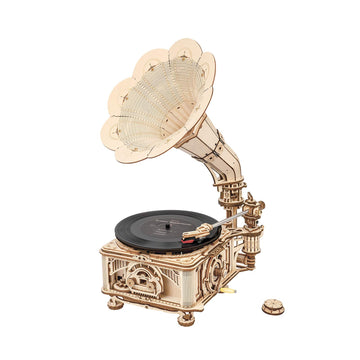 Rowood 3D Wooden Puzzle, Classical Mechanical Model Kit To Build, Best Gift For Teens Adults - Gramophone