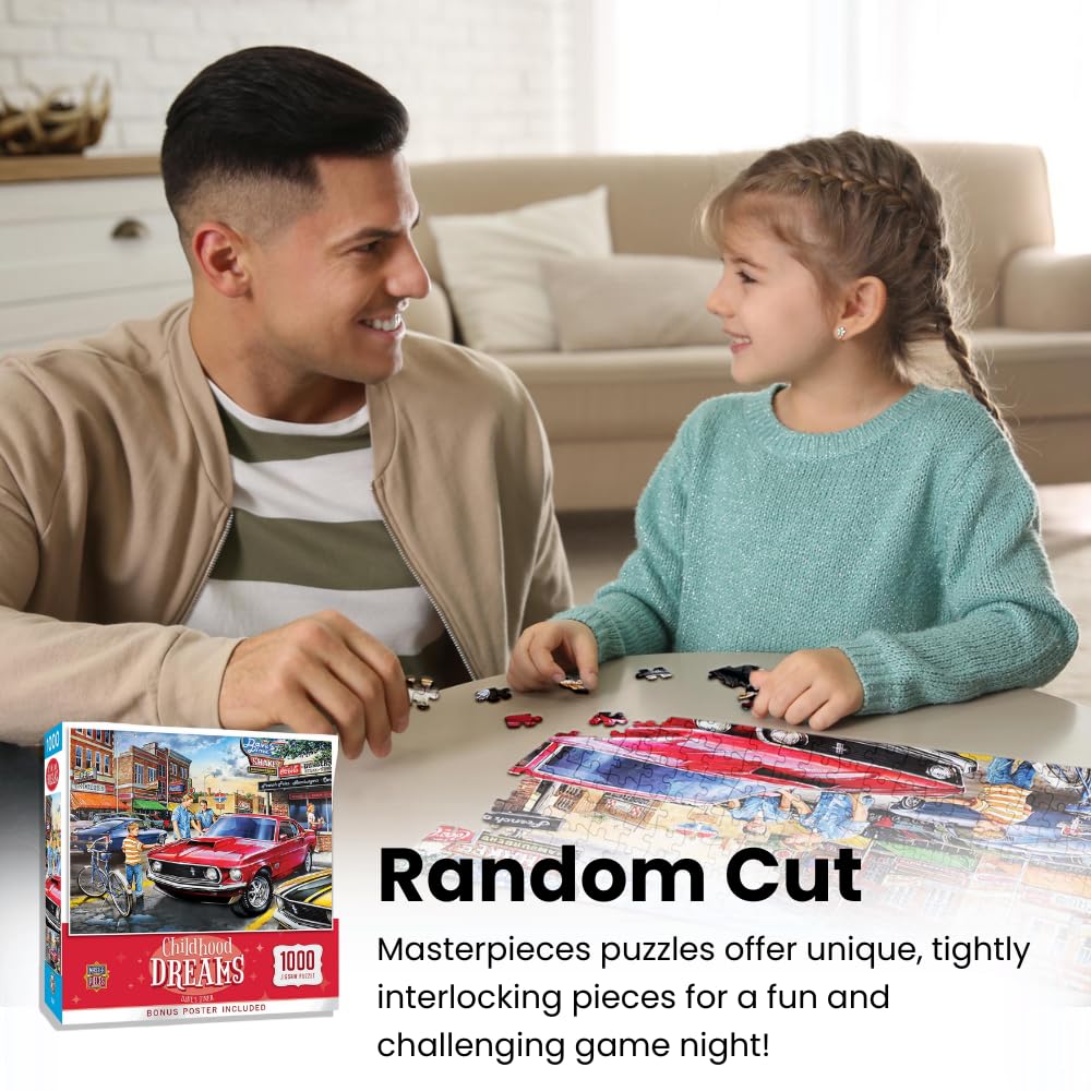 MasterPieces 1000 Piece Jigsaw Puzzle - Muscle Car Dreams  mature-themed 1000 Piece Cars Puzzle  Fun for Family & Youth  Matte Finish  19.25 x 26.75