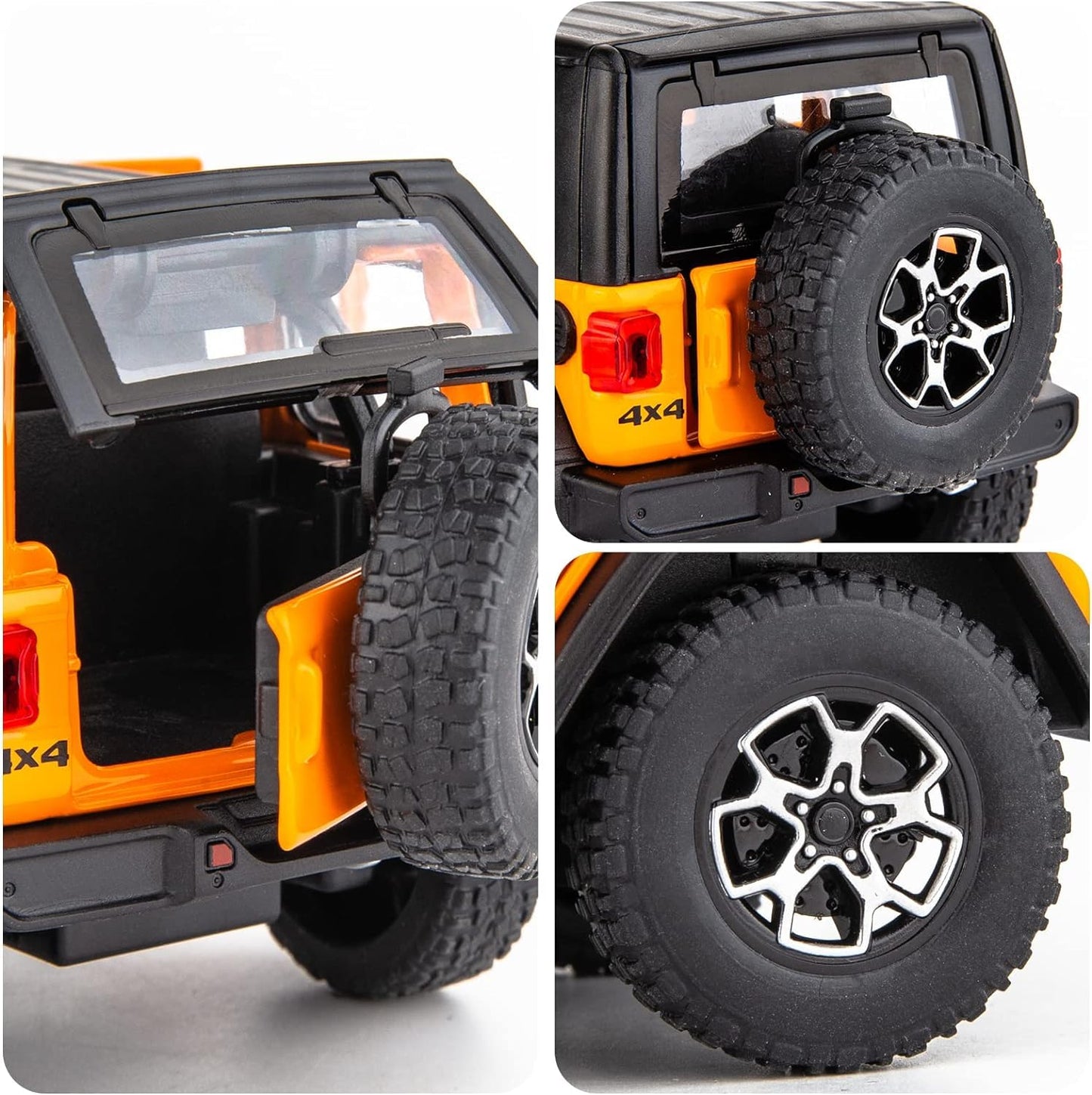 WAKAKAC Compatible for 1/32 Wrangler Alloy Diecast Pull Back Model Car Collectible Gift with Light and Sound Toy Vehicle for Kid