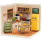 Rowood Miniature House Kit DIY Plastic Mini Dollhouse Kit to Build for mature-themeds mature-themed Craft Kits Teen Girl Gifts on Birthday Christmas-Happy Meals Kitchen