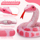 Tezituor Giant Stuffed Snake Plush Realistic Snake With 3 Babies&2 Eggs, 80 Inches Pink Snake Toy Birthday Valentines Gifts For