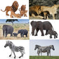 BOLZRA Safari Zoo Animal Figures - 14 Realistic Plastic Jungle Toys for Kids - Educational Playset with Lion, Elephant, Giraffe