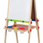 Hape E1010 Magnetic All In 1 Kids Height Adjustable Drawing Dry-Erase Chalkboard Wooden Artist Easel With 3 Paint Pots And Refillable Paper Roll