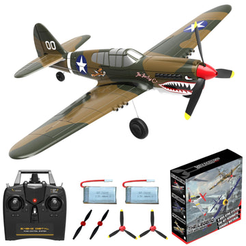 Anburi Rc Plane 4-Ch Rc Airplane - Rc Airplane Ready To Fly Upgrade P-40 Warhawk Remote Control Airplanes For Beginners Adult Wi