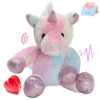 CozyWorld Recordable Unicorn Plush Toy, 12.5" Soft PP Cotton, Voice Messages, Birthday Gift for Kids