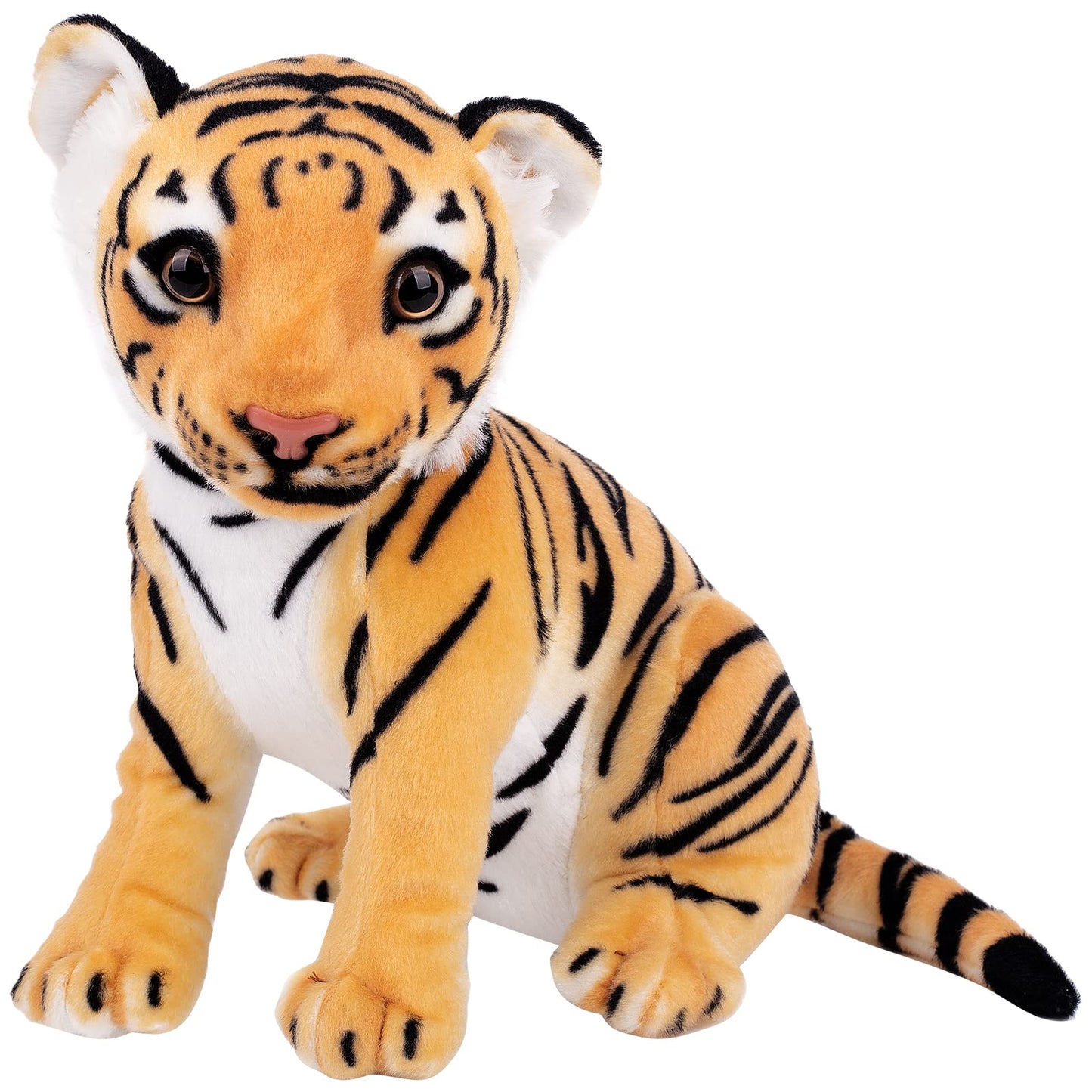 Berry President Stuffed Animal Toys, Plush Toys, Sitting Tiger Stuffed Toys, Lifelike And Lovely Animal Dolls, Gifts For 3+ Boys And Girls (Yellow, 9.4 In)