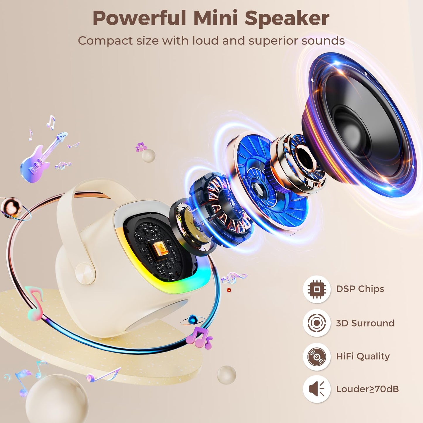 Hwwr Kids Karaoke Machine, Portable Bluetooth Speaker With Wireless Microphone, Christmas Birthday For Girls 4, 5, 6, 7, 8, 9, 1