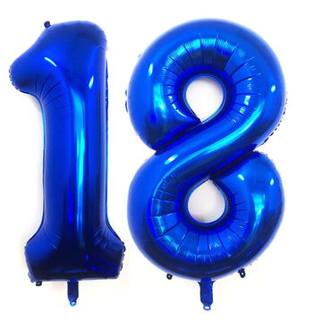 40 Inch Navy Blue 18 Number Balloons Giant 18 Balloons Navy Blue Birthday 18 Balloons 18Th Birthday Anniversary Party Decoration