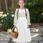 FORTMAC Prairie Dress Girls Pioneer Colonial Costume Floral 1800s Pilgrim Costume with Apron and Bonnet Green 6-7Y