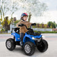 Costzon Kids Atv, 12V Four Wheeler Quad Electric Vehicle W/Forward/Backward Function, 2 Speeds, Music, Headlights, Storage Basket & Backrest, Toddler 4 Wheeler Toy Car For Boys Girls 3+ (Blue)