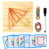 Heelwire Wooden Geoboard,Montessori Toy,Graphical Mathematical Education Toy For Kids With Pattern Cards And Rubber Bands To Fig