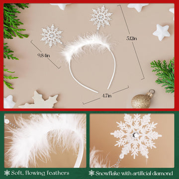 Lainlight Christmas White Tutu For Girls 3 Layered Princess Sparkly Tulle Tutu Skirt Set With Snowflake Headband For Party Dress