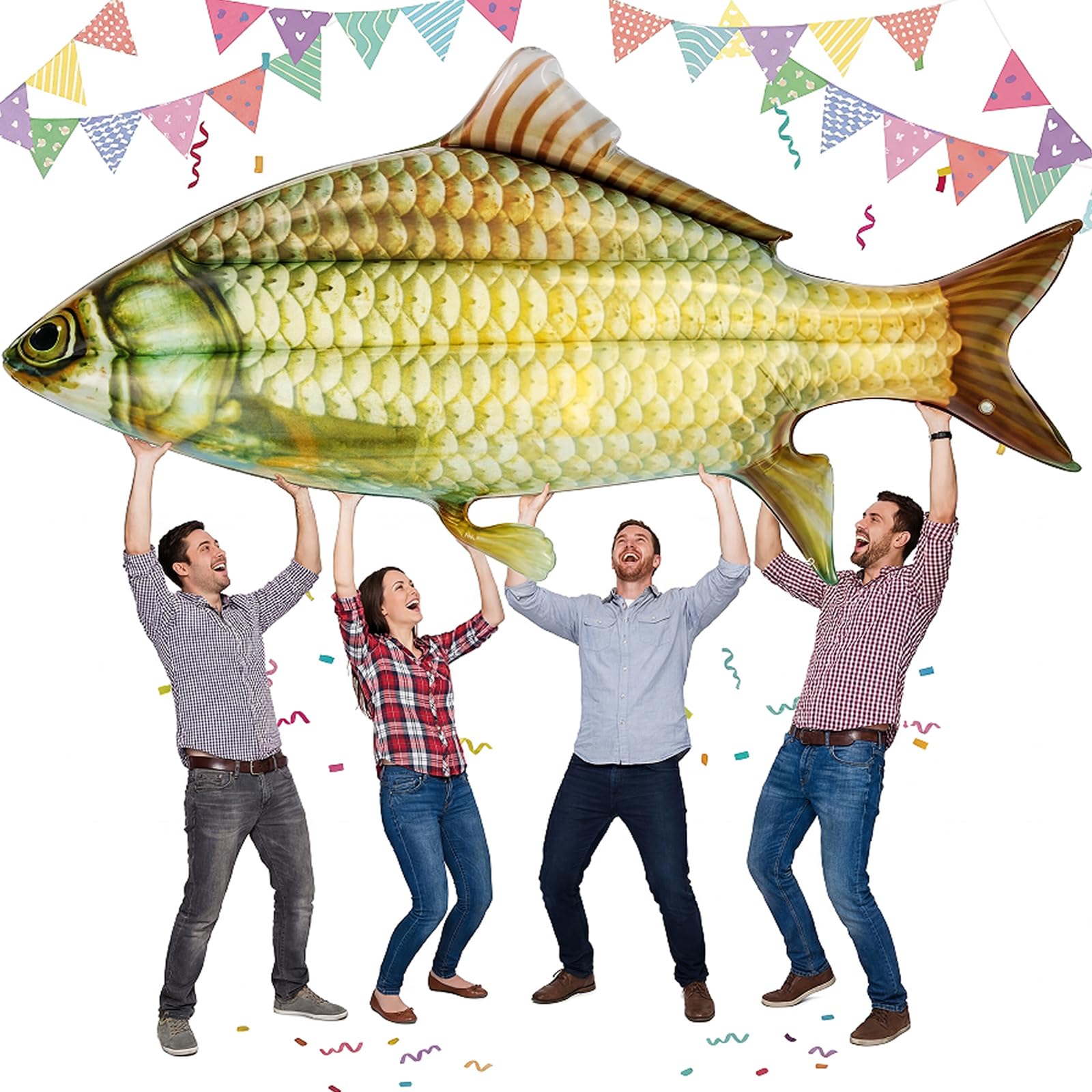 Teyva Daily Extra Large Inflatable Fish Pool Float 80 Inch Blow up Realistic Inflatable Fish Fishing Theme Birthday Party Decora