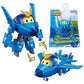 Super Wings Transformer Toys - 5 in 1 Jerome Airplane Action Figures - Blue Plastic Rescue Bots for Kids Age 3-7