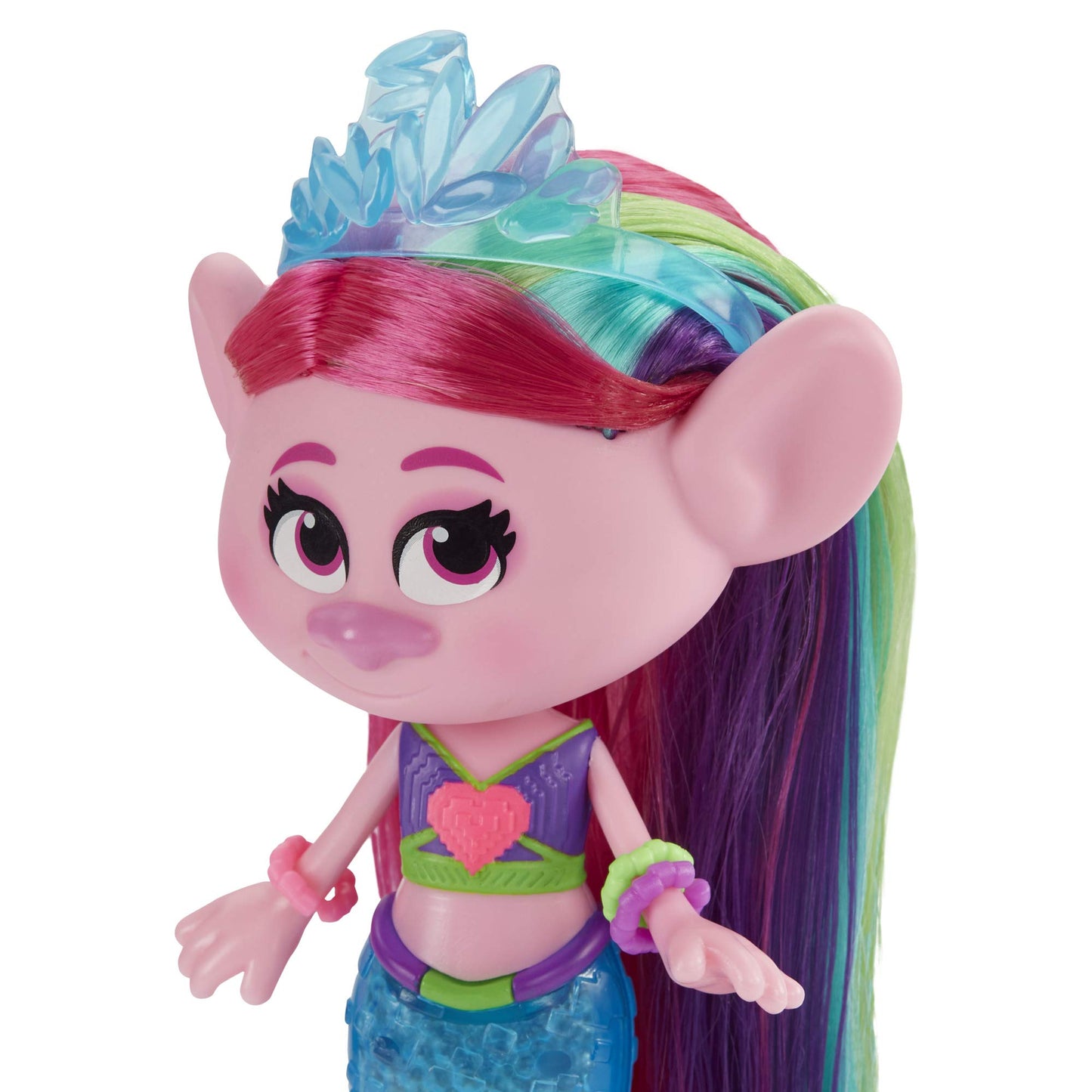 Trolls Dreamworkstopia Techno Mermaid Poppy Doll, Tail Lights Up In Or Out Of Water, Toy For Girls And Boys 4 Years Old And Up
