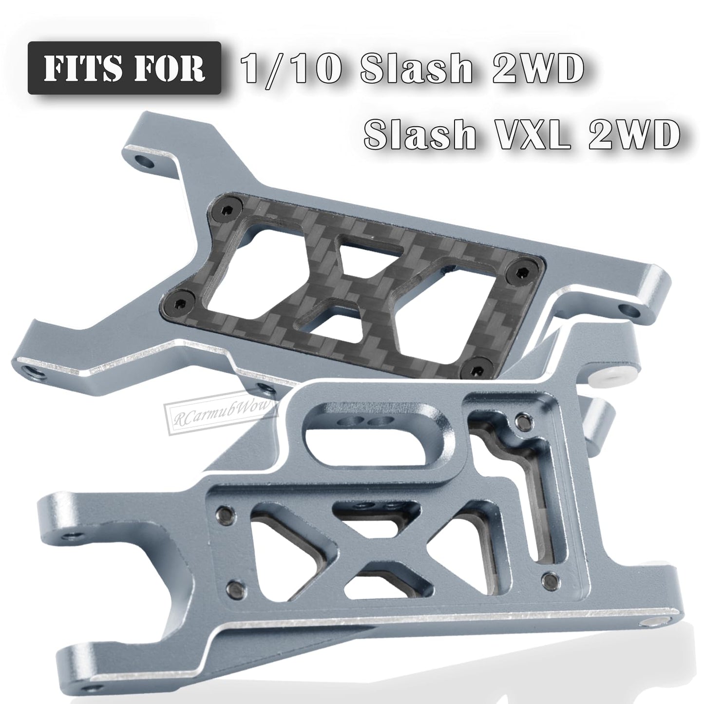 Rcarmubwow A Arms Upgrades Part For 1/10 Slash 2Wd,Slash 2Wd Vxl,Alloy Aluminum Front Rear Rc Suspension Arms,4Pcs,Titanium