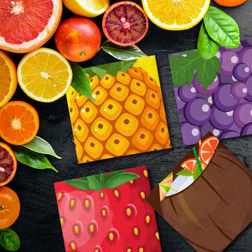40Pcs Fruit Napkins-Summer Fruit Party Decorations Pineapple Strawberry Disposable Paper Napkins Fruit Summer Hawaiian Party Sup