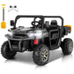 Hikole 24V Ride On Dump Truck For Kids With Remote Control, 2 Seater Ride On Utv With Dump Bed, Shovel, Led Light, Music, 3 Speed, Electric Car For Boys Girls, Black