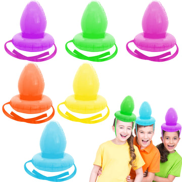 Artcreativity Easter Egg Balancing Race Game, Easter Games For Kids With 6 Inflatable Eggs And 6 Basket Inflates, Easter Egg Par