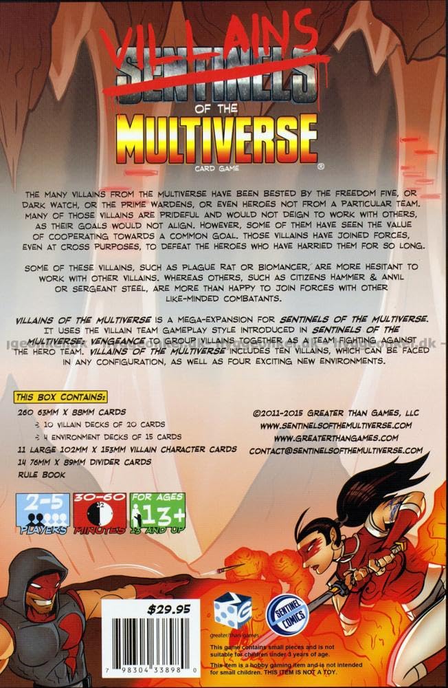 Greater Than Games: Sentinels Of The Multiverse: Villains Of The Multiverse, Strategy Board Game, 2 To 5 Players, 30 To 60 Minute Play Time, For Ages 13 And Up