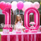Suwen 40 Inch Hot Pink Large 10 Balloon Numbers Big Foil Helium Number Balloons 0-9 Jumbo Happy 10Th Mylar Birthday Party Decora
