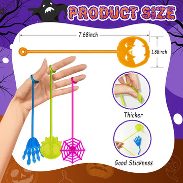 Halloween Sticky Hands Bulk 42PCS Halloween Party Favors for Kids Stretchy Halloween Sticky Hand Toy Halloween Goodie Bag Filler