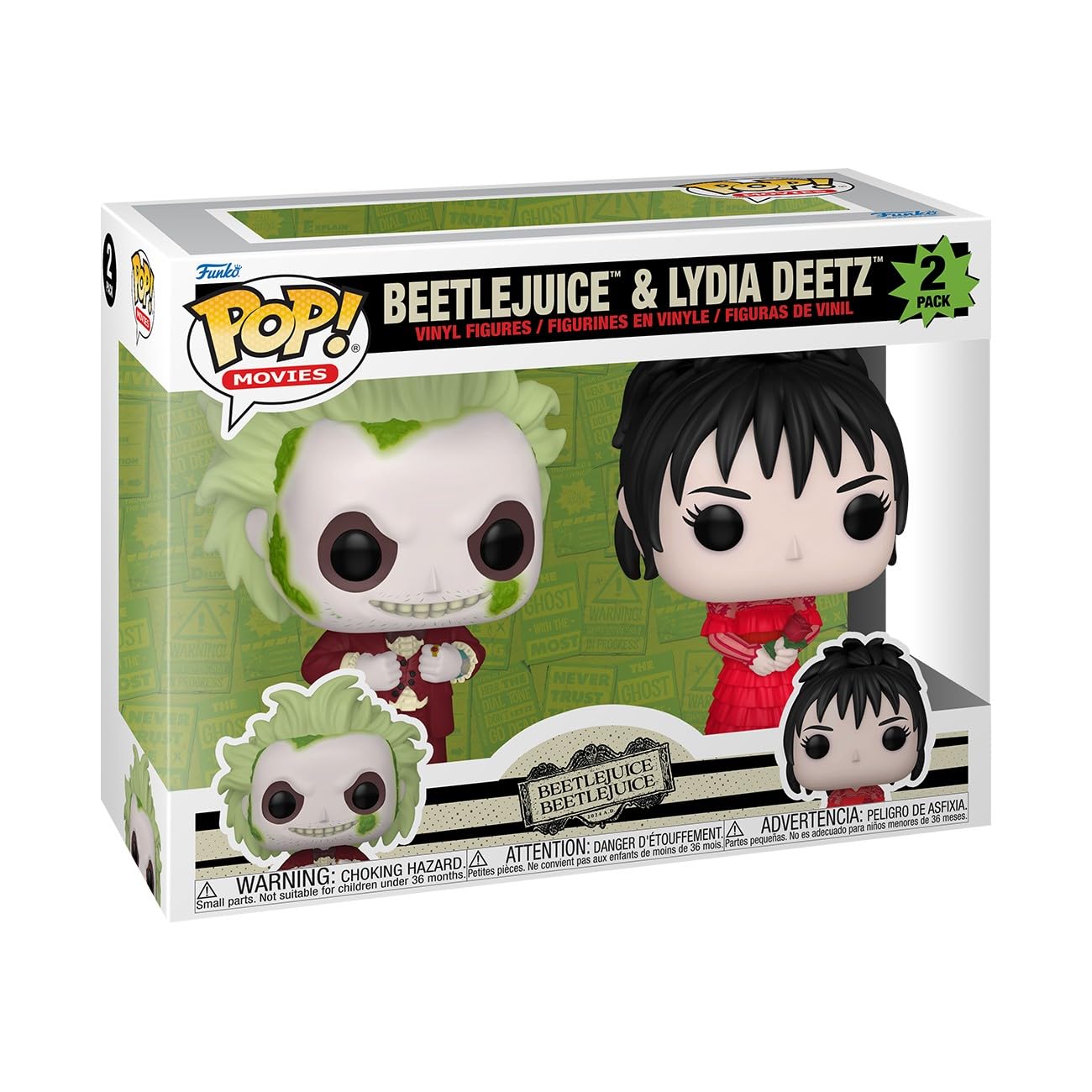 Funko Pop! Movies Beetlejuice 2-Pack - Beetlejuice & Lydia Deetz, Vinyl, Multicolor, Model 83087