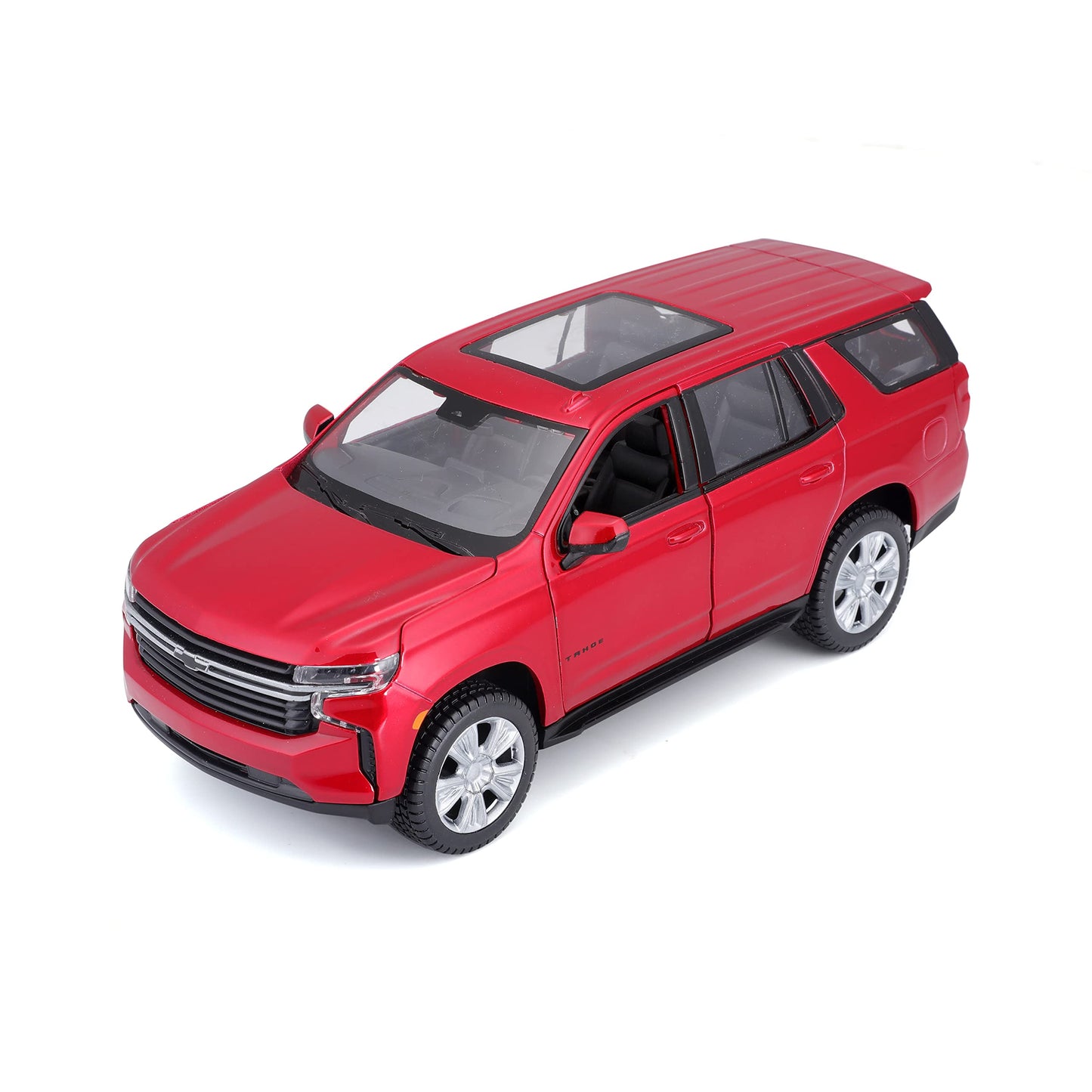 2021 Chevrolet Tahoe Red Metallic With Sunroof 1/24 Diecast Model Car By Maisto