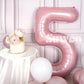 Suwen 40 Inch Pink Large 5 Number Balloons Big Foil Helium Number Balloons 0-9 Jumbo Happy 5Th Mylar Birthday Party Decorations