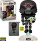 POP Star Wars: The Mandalorian - Dark Trooper Holding Grogu [The Child] Glow-in-The-Dark limited availability Funko Vinyl Figure (Bundled with Compatible Box Protector Case)