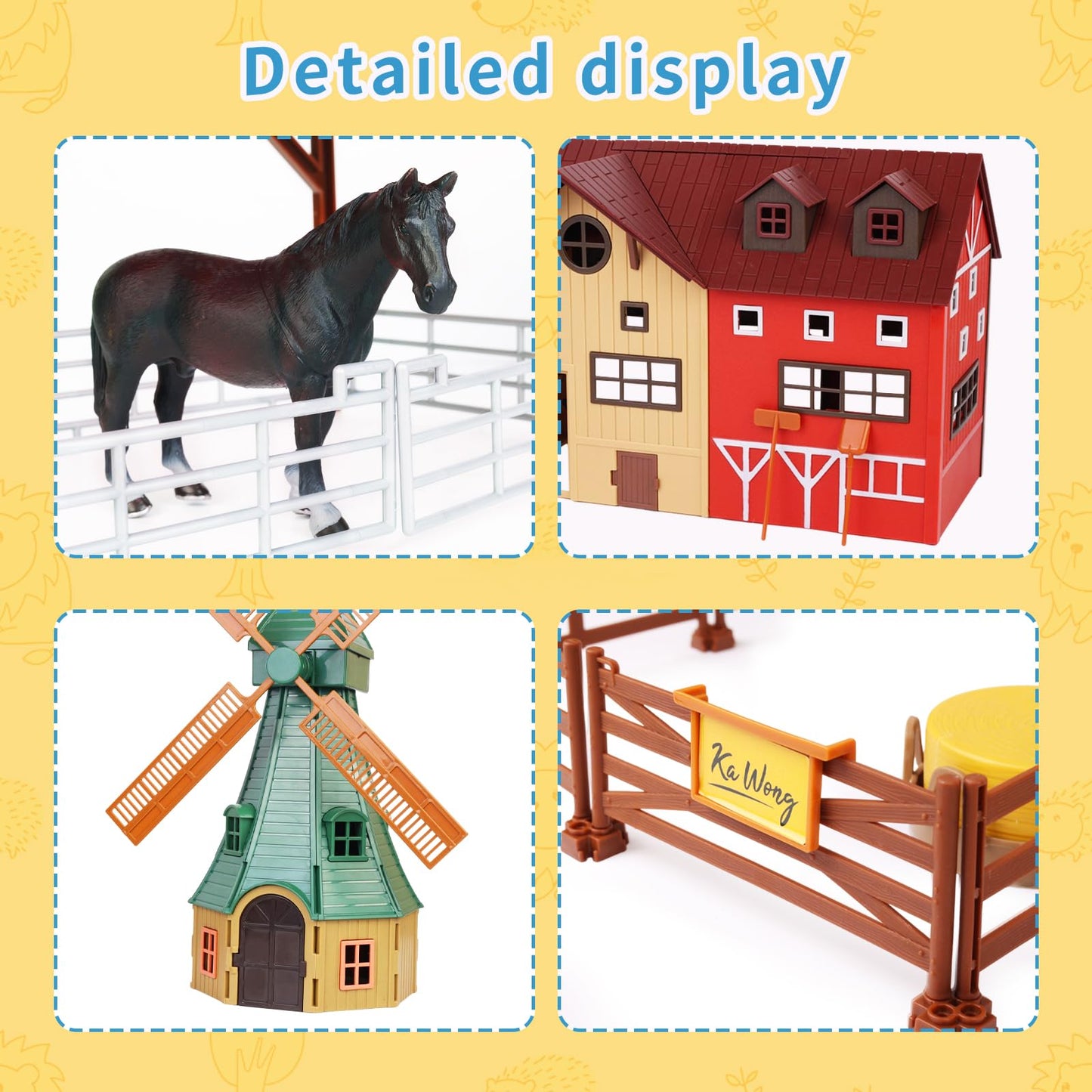 Peagprav Farm Animals Toy Set - 140 pcs Barn Playset for Kids 3-7 Years - Multicolour ABS & PVC Figurines