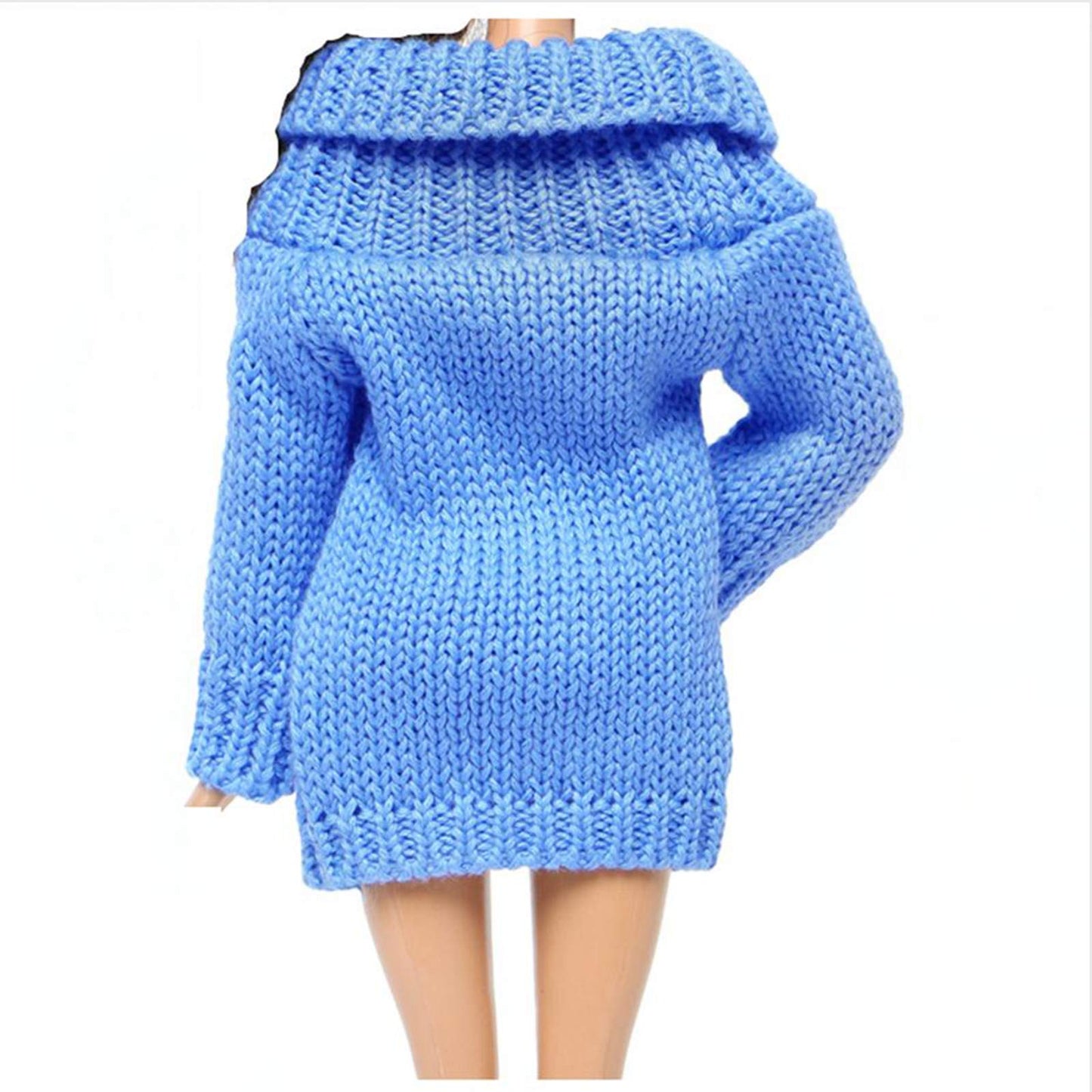 Bjdbus Blue Winter Turtleneck Sweater Clothes For 11.5 Inch Girl Doll Accessories