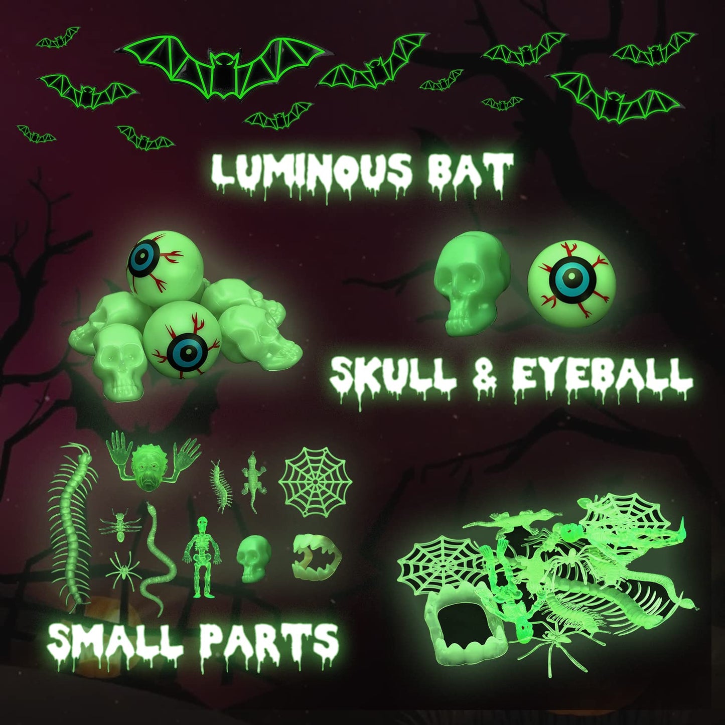 TOY Life 140PCS Halloween Party Favors Halloween Toys for Kids Halloween Goodie Bag Stuffers Fillers Halloween Treat Non Candy G