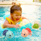 TOHIBEE Swimming Turtle Bath Toys - Blue Plastic Floating Toys for Toddlers 1-3 Years Old, Small Bathtub and Pool Fun