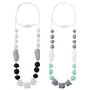 Qimgic 2Pcs Baby Teething Necklace For Mom To Wear, Babies Nursing Necklaces For Kids, Sensory Teether Toys For Toddlers Childre