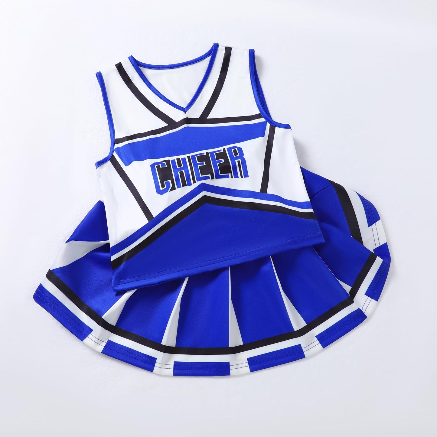 WooHand Cheerleader Costume Fancy Dress Cheer Uniform For Girls Cheer Up Costume For Girls Cheerleading Outfit With Pom Poms Hal