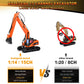 Kolegend 1/14 Scale Long Arms Remote Control Excavator Toy 15 Channel Rc Construction Vehicles Hydraulic Haulers Digger Toys Gif