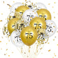 75Th Birthday Balloons 15Pcs White Gold Happy 75Th Birthday Balloons Confetti Balloons For Men Women 75 Anniversary Birthday Party Decorations White Gold Latex Balloons Birthday Decor Supplies 12 Inch