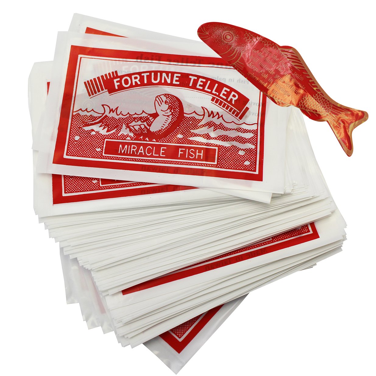 Funny Party Hats Fortune Teller Miracle Fish - 144 Red and Gold Plastic Model 3562